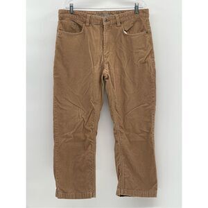 Eddie Bauer Corduroy Pants Straight Fit Men's Size 36x27 Brown Tan‎ Khaki